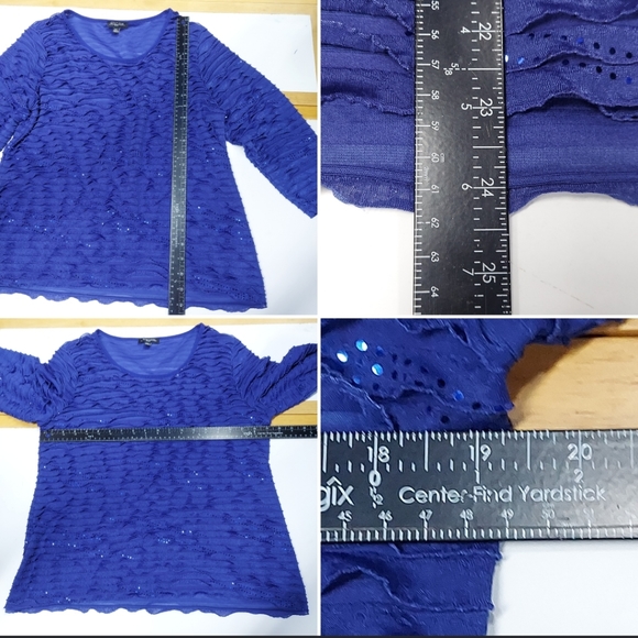Notations Layered Ruffle Bling Blouse - Picture 15 of 17